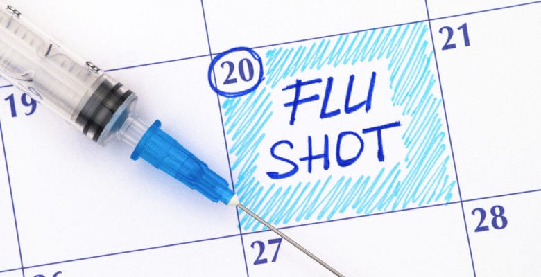 Reminder Flu Shot in calendar with syringe. – KINNECT