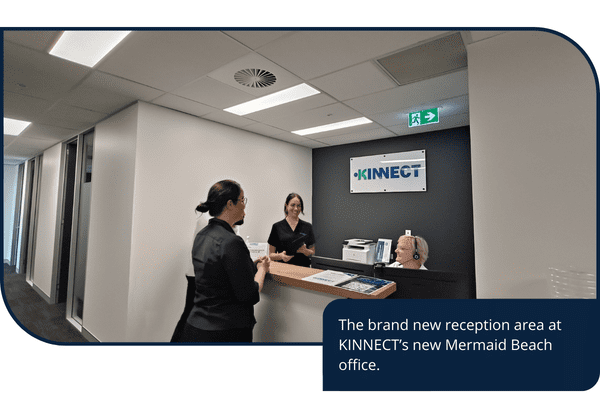 Reception at the KINNECT's new Mermaid Beach office.