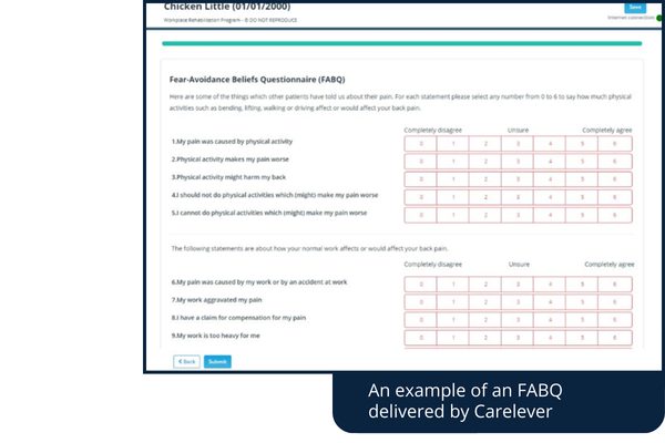 An example of a digitised psychological assessment tool