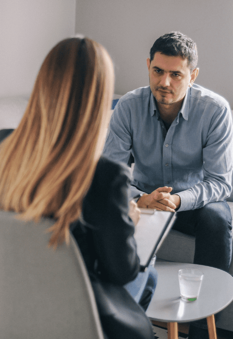 Image of man receiving workplace counselling